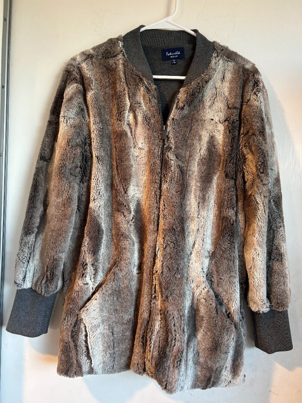 Splendid Metallic Fur Jacket